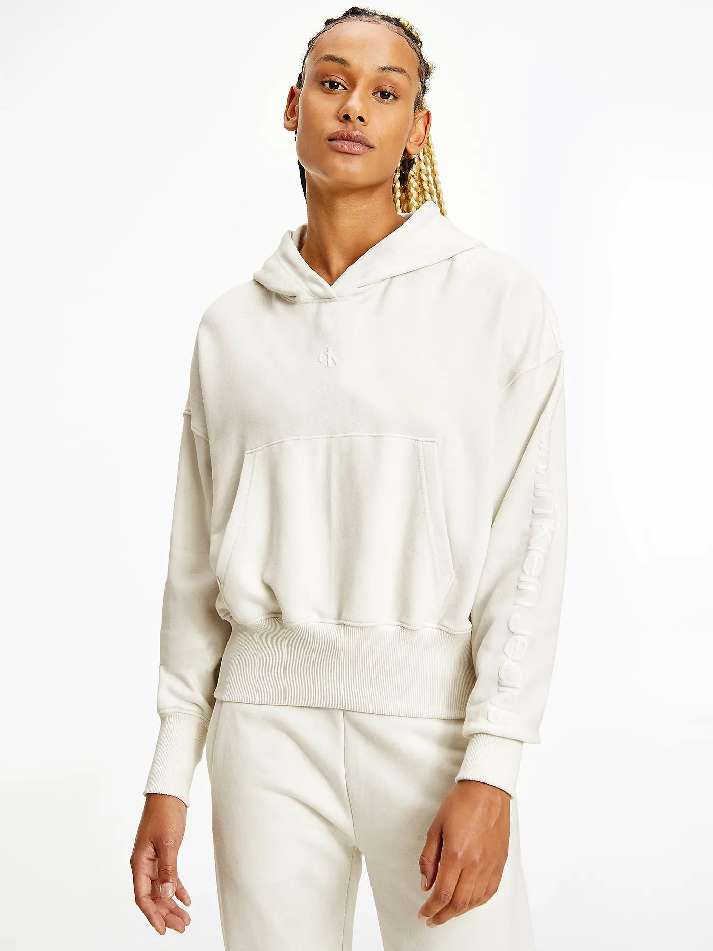 CALVIN KLEIN JEANS | Kapuzensweater - Hoodie | creme